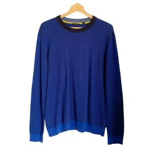 Ted Baker London Mens Uno Slim Fit Crewneck Blue pullover Sweater size XL